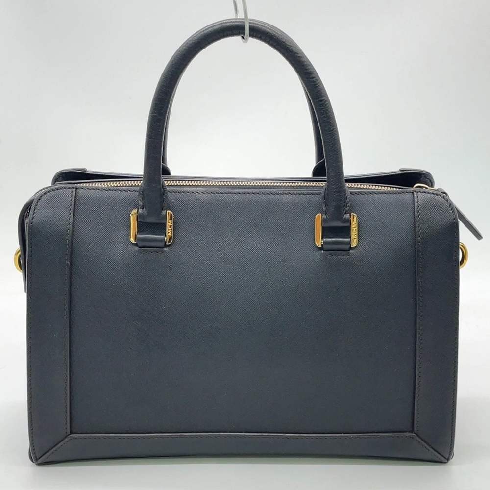 Authentic MCM Gold Hardware Leather Black 2Way Bag with crossbody strap - Picture 3 of 17